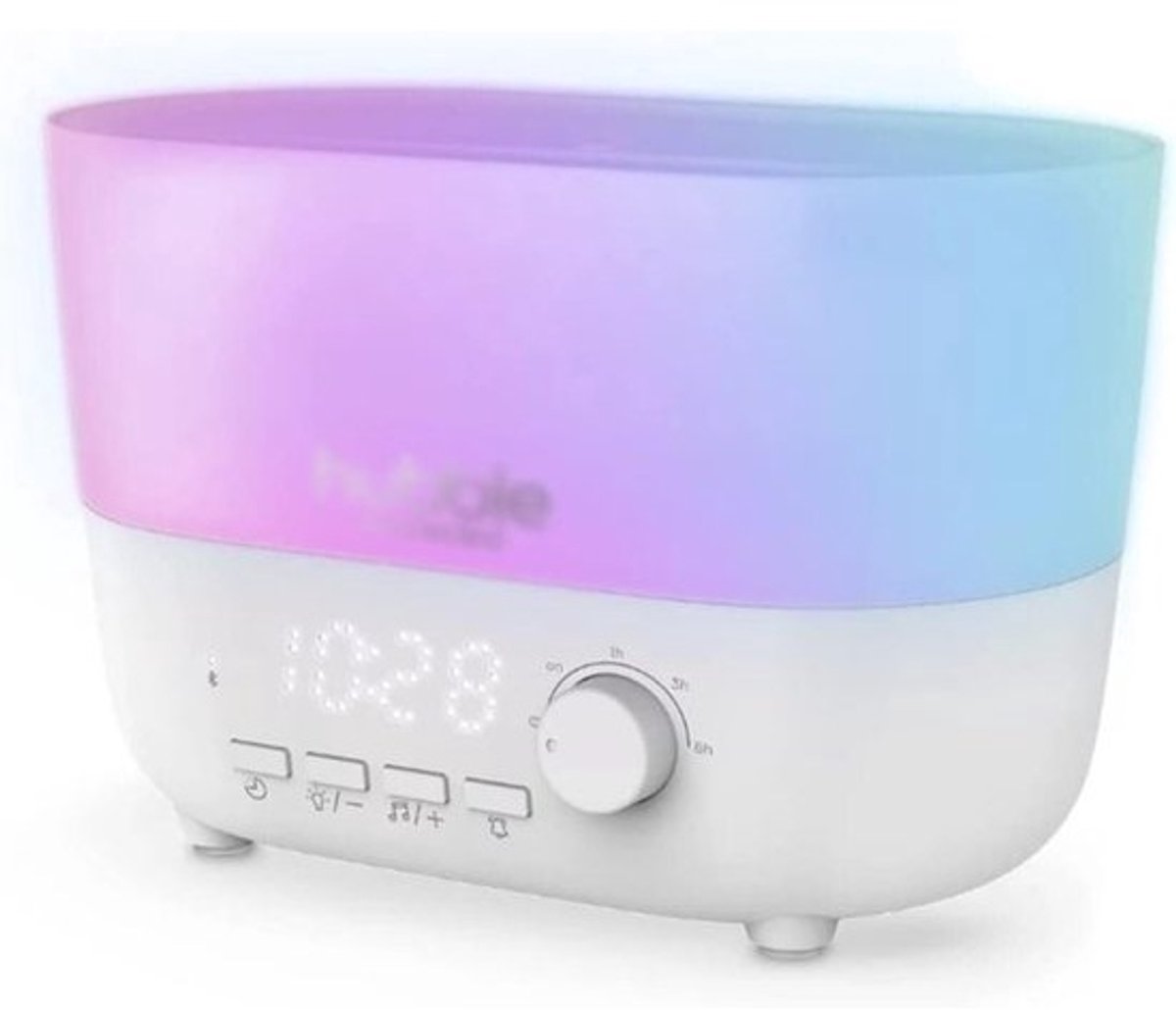 Luchtbevochtiger 5-in-1 - Diffuser Luidspreker Klok - Slaapkamer Welzijn - Ultrasone Koele Mist - 400ml Reservoir - Eén Kleur