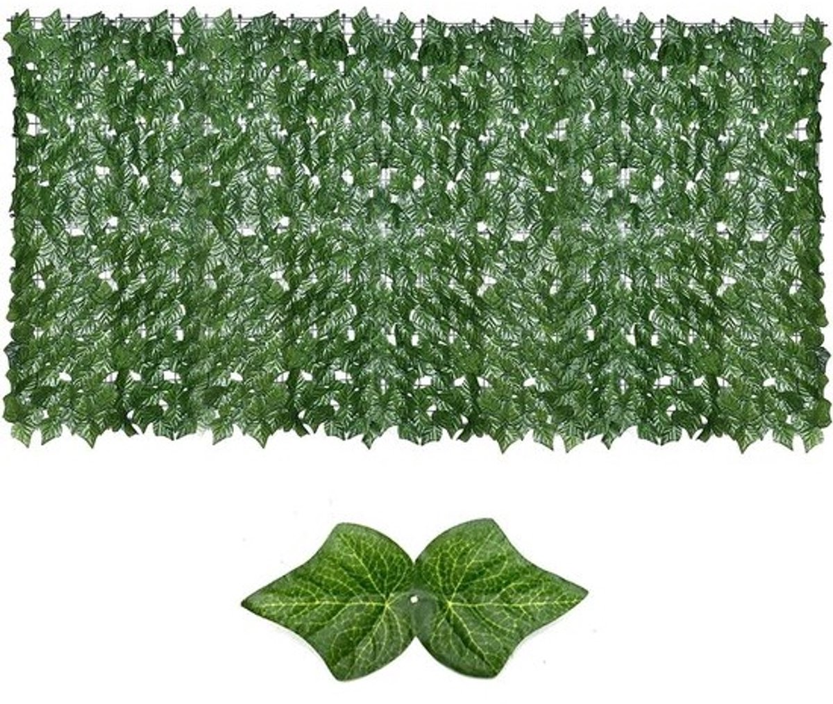 Kunstmatige Tuinhek - Decoratief Scherm - Privacy Verhogend - Intrekbaar Blad - Groen