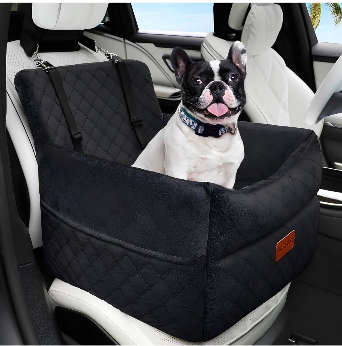 TYR® Hondenmand Auto - Hondenmand Auto Achterbank - Voor Kleine Honden - Autostoel Hond - Zwart - 53cm x 53cm x 48cm