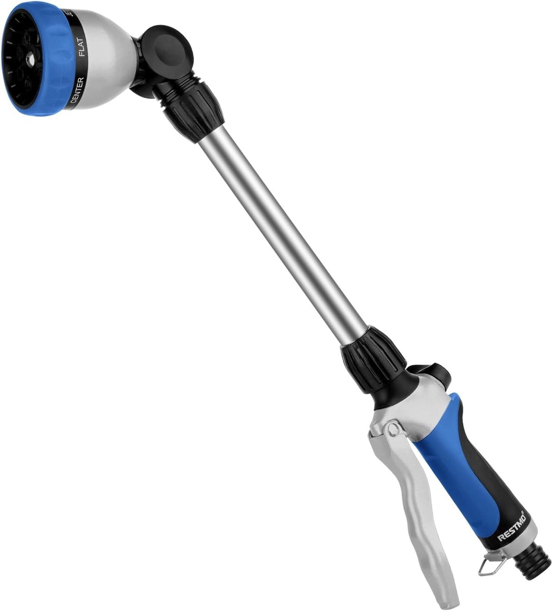 42 cm Lange Metalen Tuinslang Spuitpistool met 7 Verstelbare Spuitstanden, Perfect voor Hangpotten en Struiken, Blauw en Duurzaam