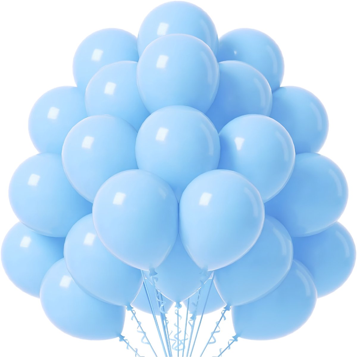 KIRA® Ballonnen Set - Decoratie voor Verjaardag & Feest - Helium Geschikt - Lichtblauw - 10cm x 10cm x 10cm