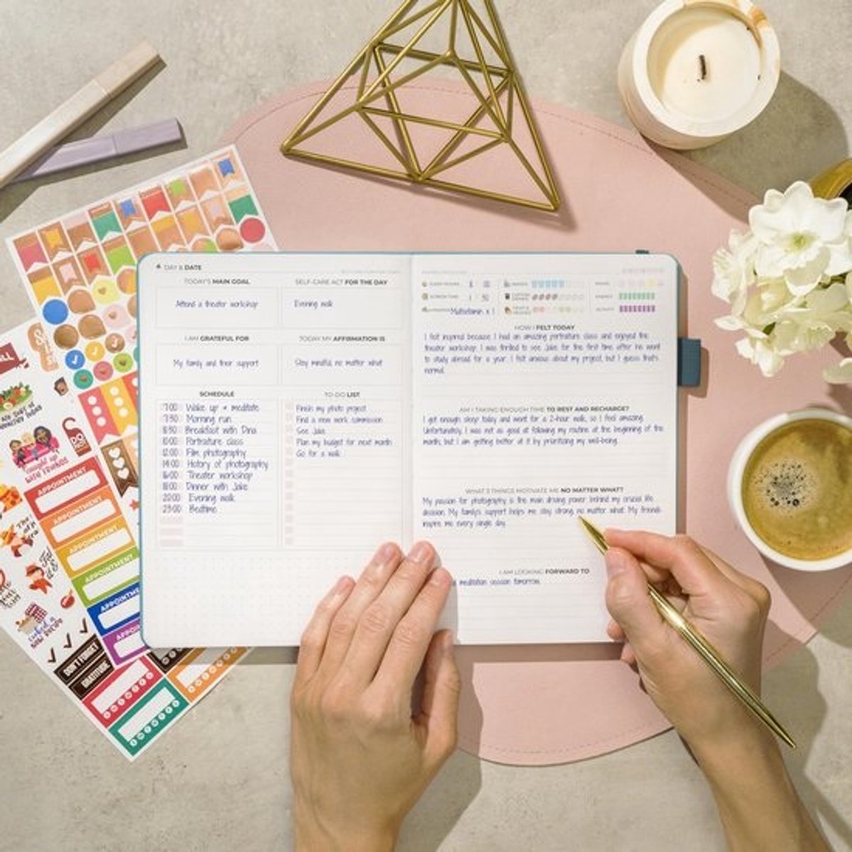 Self-Care Journal Notebook voor Dagelijkse Reflectie - Mentale Gezondheid, Persoonlijke Groei, Meditatie en Welzijn voor Mannen en Vrouwen
