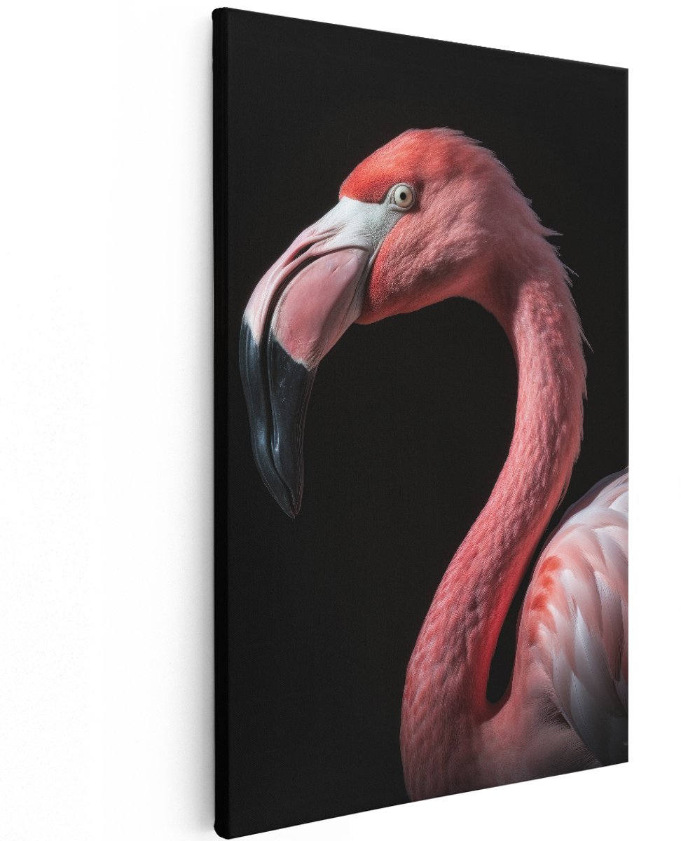 Artaza Canvas Schilderij Flamingo - 120x180 cm - Groot - Wanddecoratie Vogels - Muurdecoratie Dieren - Decoratie Roze - Schilderijen Op Canvas
