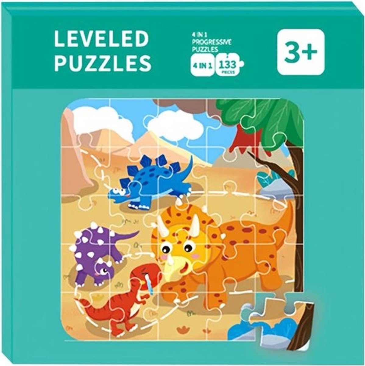 Magnetisch Puzzelspel Kinderen 3-5 Jaar 133 Delen 4-in-1 Dieren Vliegtuig Auto Reisspel