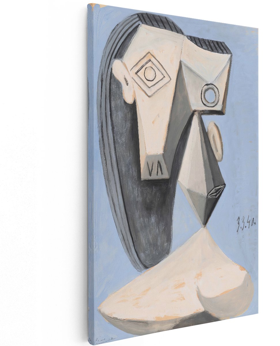 Artaza Canvas Schilderij Picasso - 120x180 cm - Groot - Wanddecoratie Abstract - Muurdecoratie Vrouw - Decoratie Kubistisch Portret - Modern
