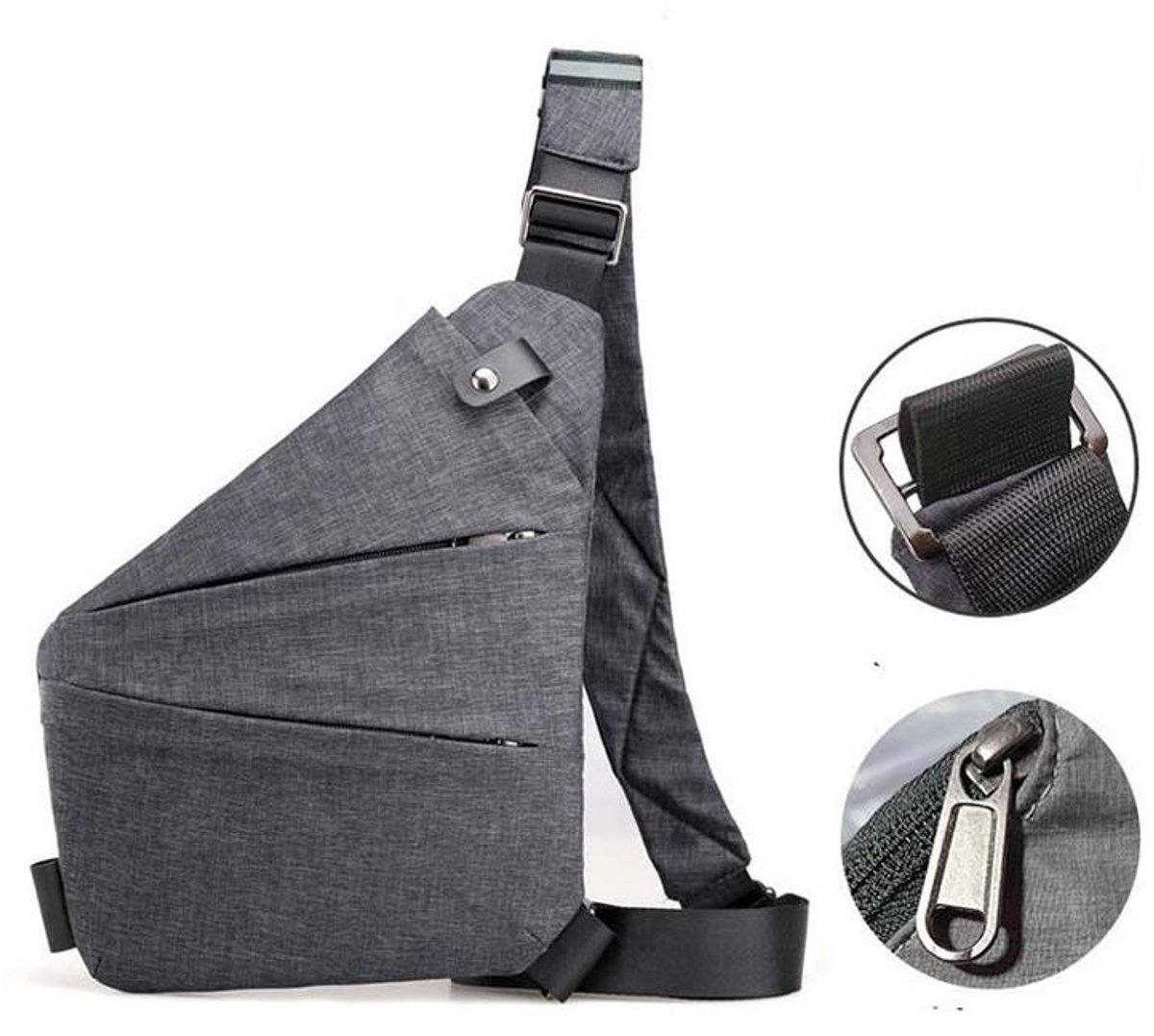 KZQ Crossbodytas anti-diefstal - Stijlvolle schoudertas met RFID-bescherming, lichtgewicht - Voor dames, heren, reizen, dagelijks gebruik - Zwart