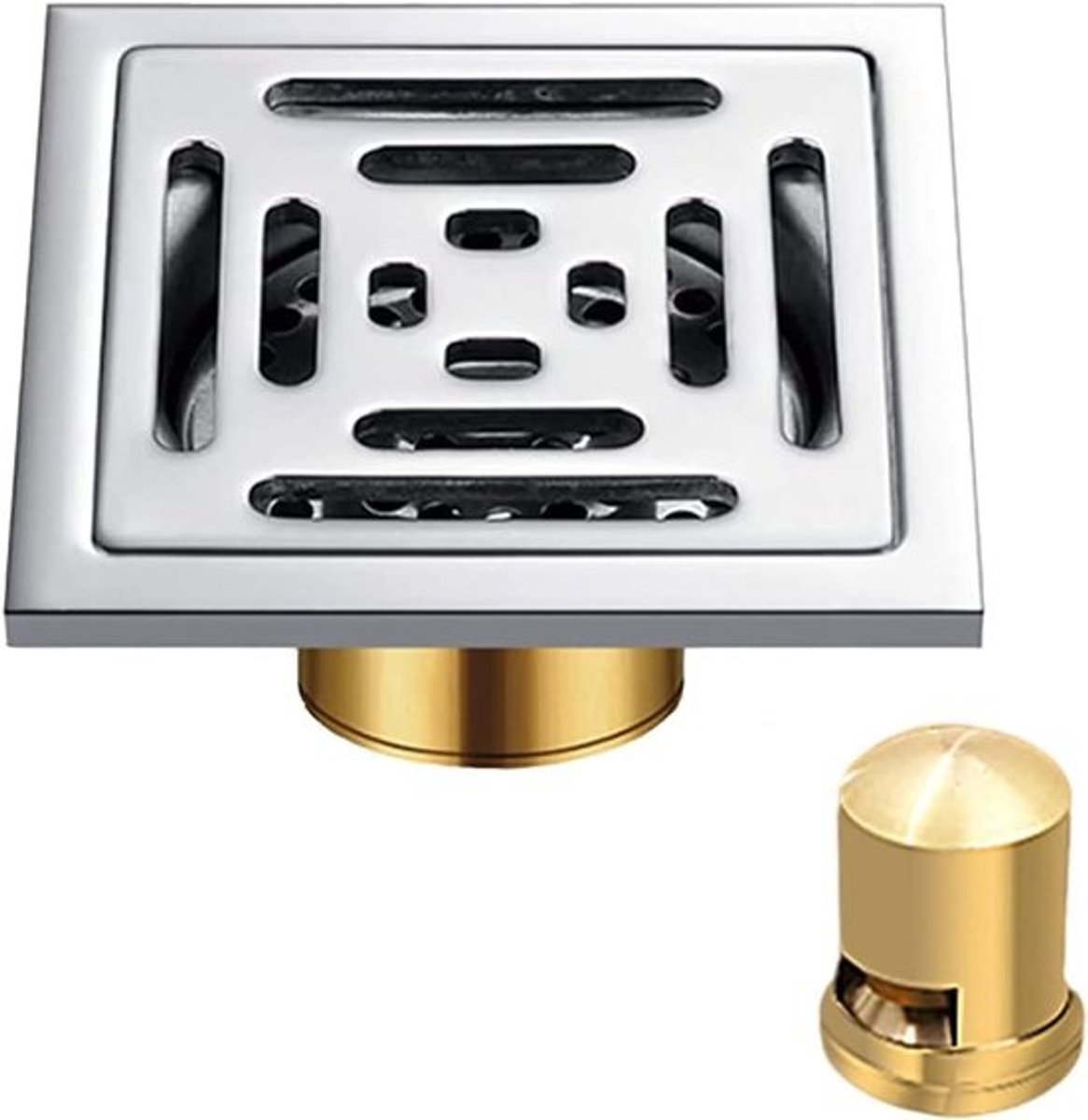 Vierkante Vloerput RVS Doucheput met Anti-Geur & Insectenfilter 10x10 cm