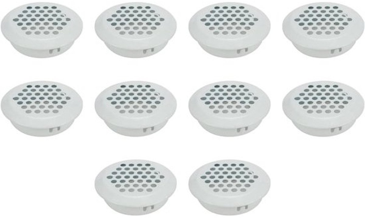Circulaire Luchtopeningen - Ventilatie Roosters - Meubels Ventileren - Roestvrij Staal - 35 cm Diameter - Wit