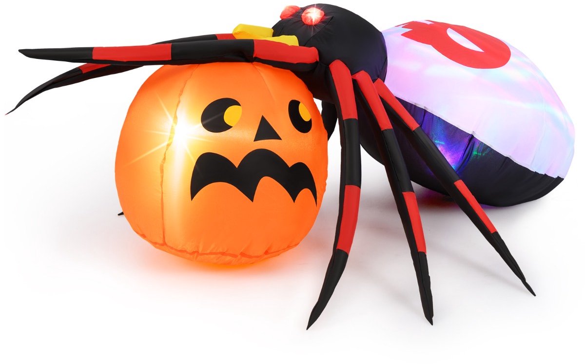 SureDeal® - Hallowe - Opblaasbare Halloween Spin - Roterende LED Lampjes - Pompoen Halloween Decoratie - 150x140x55 cm - Zoals afgebeeld