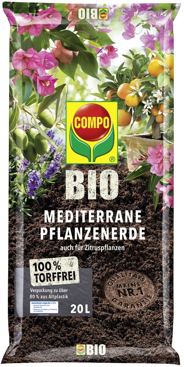 COMPO Bio Mediterrane Plantengrond Veenvrij - 20 Liter