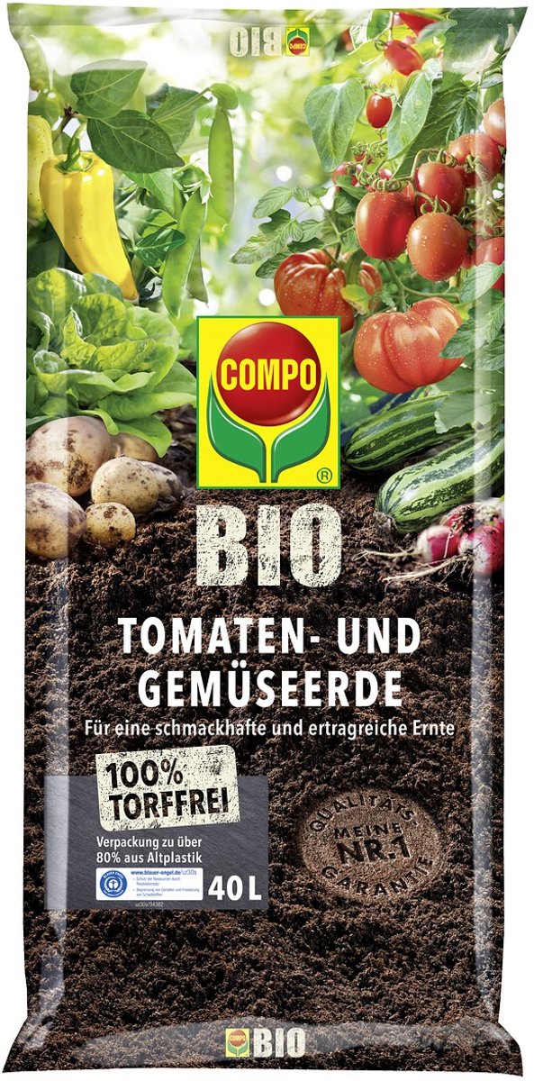COMPO BIO tomaten- en groenteaarde turfvrij - 40 liter