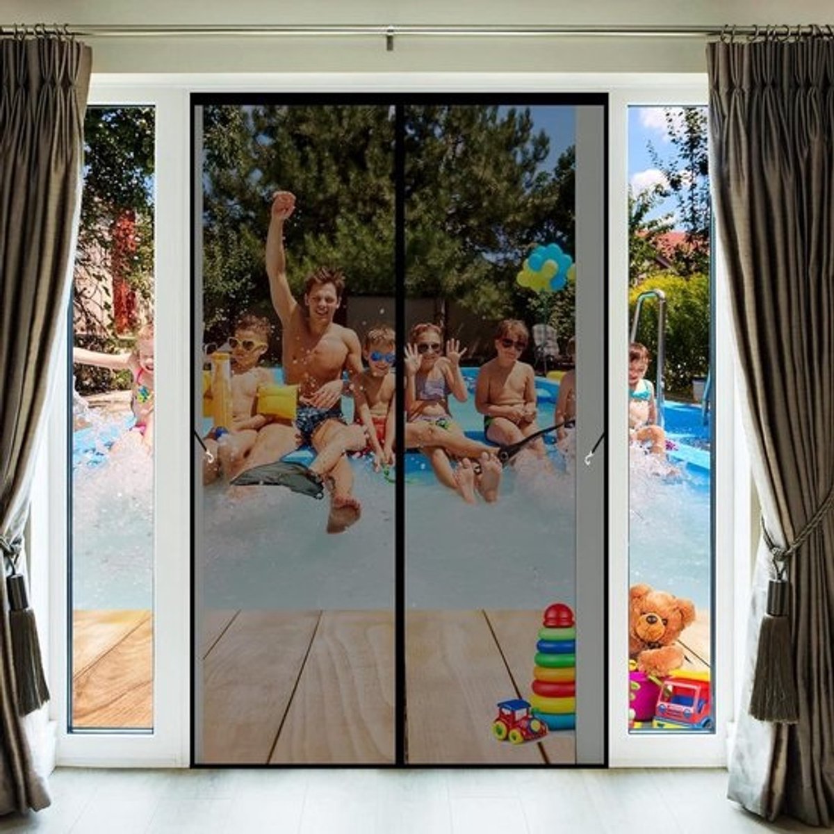 Magnetisch Vliegengaas - Hordeur Hor - Insecten Buiten Houden - Automatisch Sluitend - 65x225 cm - Zwart
