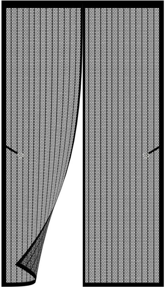 Magnetisch Vliegengordijn - Raamhor Insectenhor - Insecten Buiten Houden - Automatisch Sluitend - 120 x 220 cm - Zwart