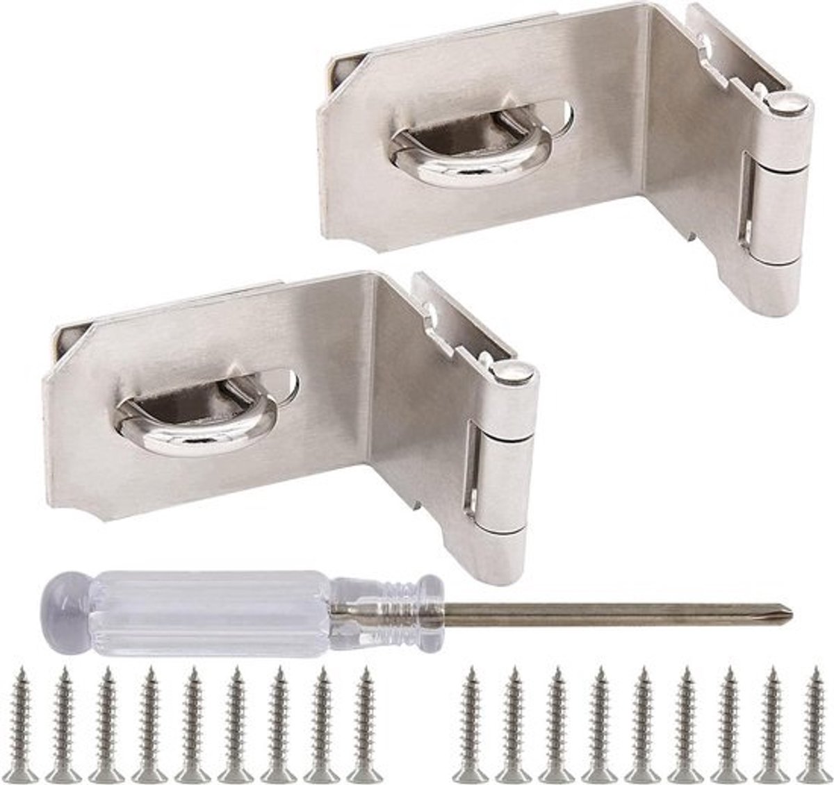 Haakse Deurgrendel - Hasp Sluiting - Deur Beveiligen - 90 Graden Hoek - 4 Inch - Zilver