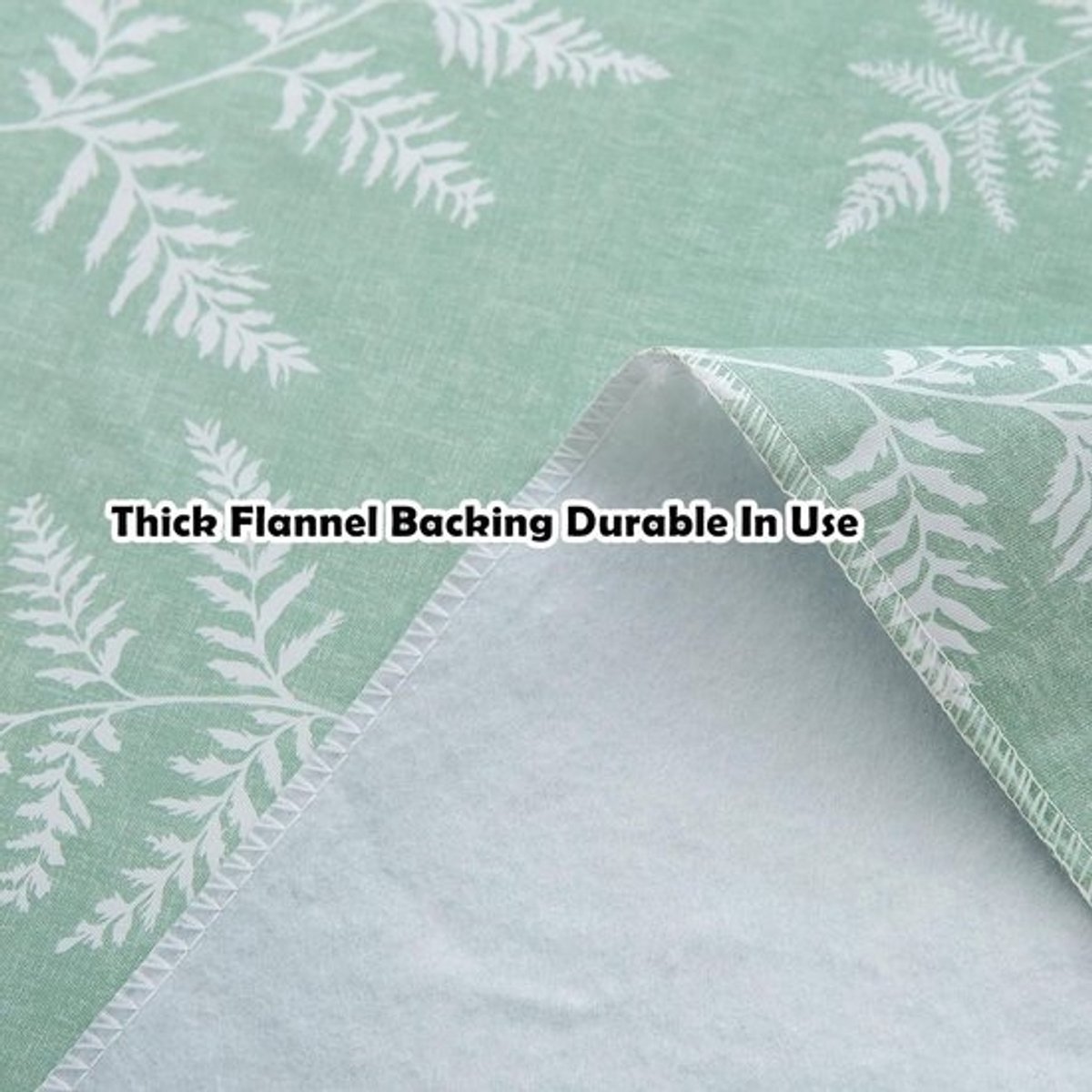 Vinyl Tafelkleed - Tafelzeil Waterdicht - Keuken Beschermen - Flanellen Achterkant - 60 x 102 Inch - Lichtgroen