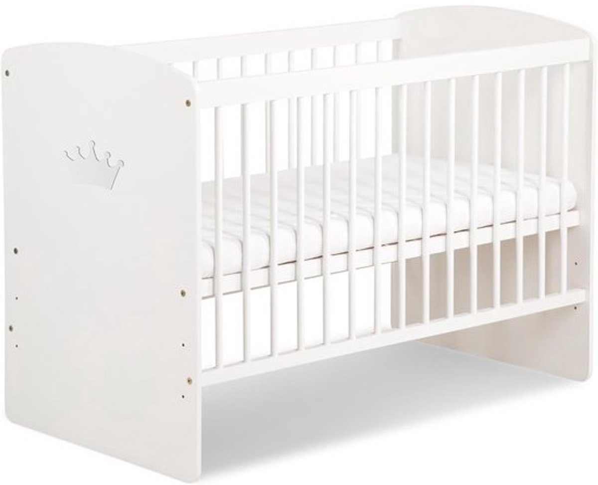 Babybed met Matras 120x60 cm - Verstelbaar ledikant van Natuurlijk Grenenhout - Geschikt voor Baby's en Peuters