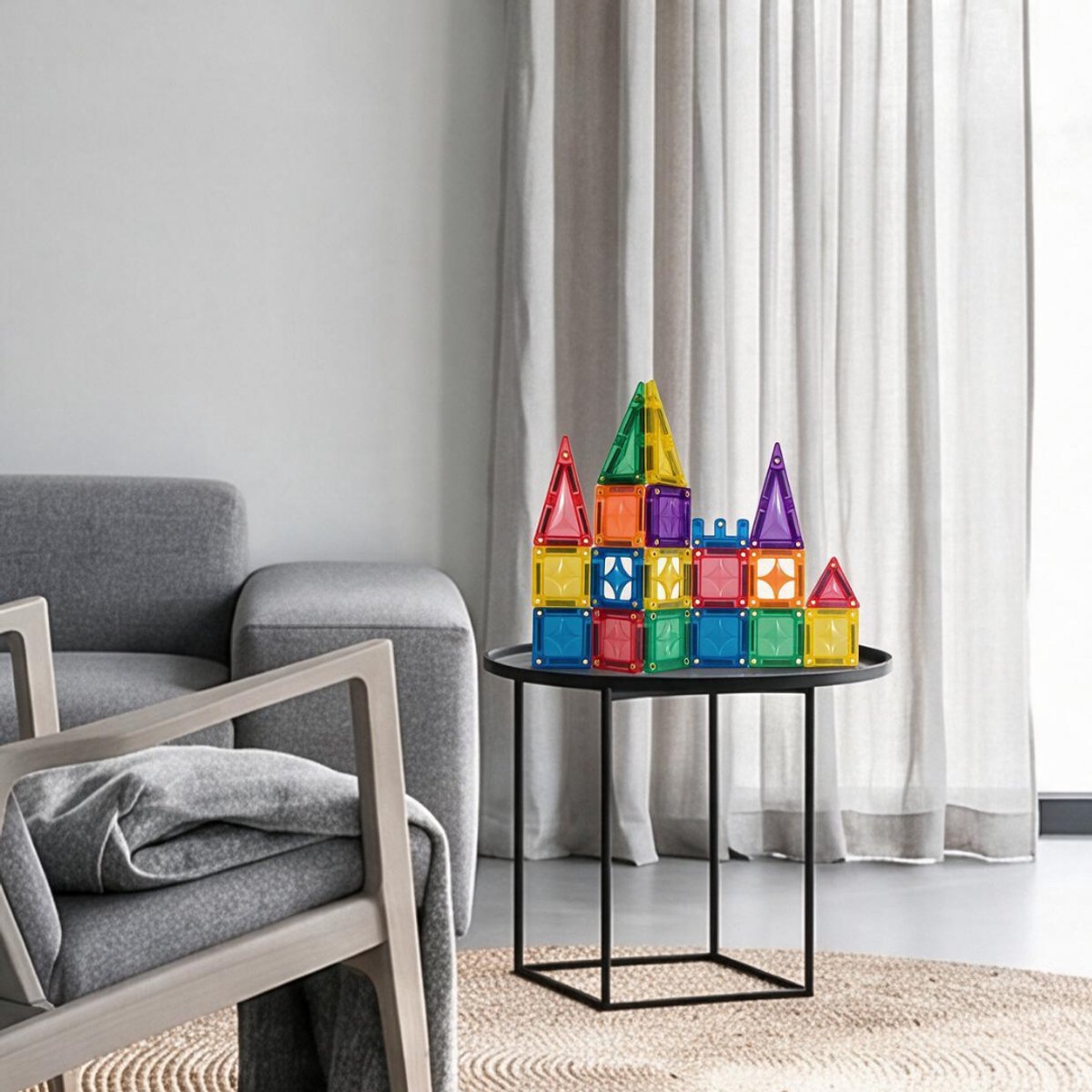 Coblo – Mini Magnetic Tiles – Classic Mini 36 stuks – Magnetische Tegels – Montesorri Speelgoed - Magnetisch speelgoed – Vanaf 3 jaar — cadeau in Spellen & Speelgoed - foto 6