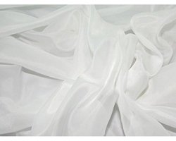 Witte Polyester Voile Stof per Meter - Transparante Gordijnstof