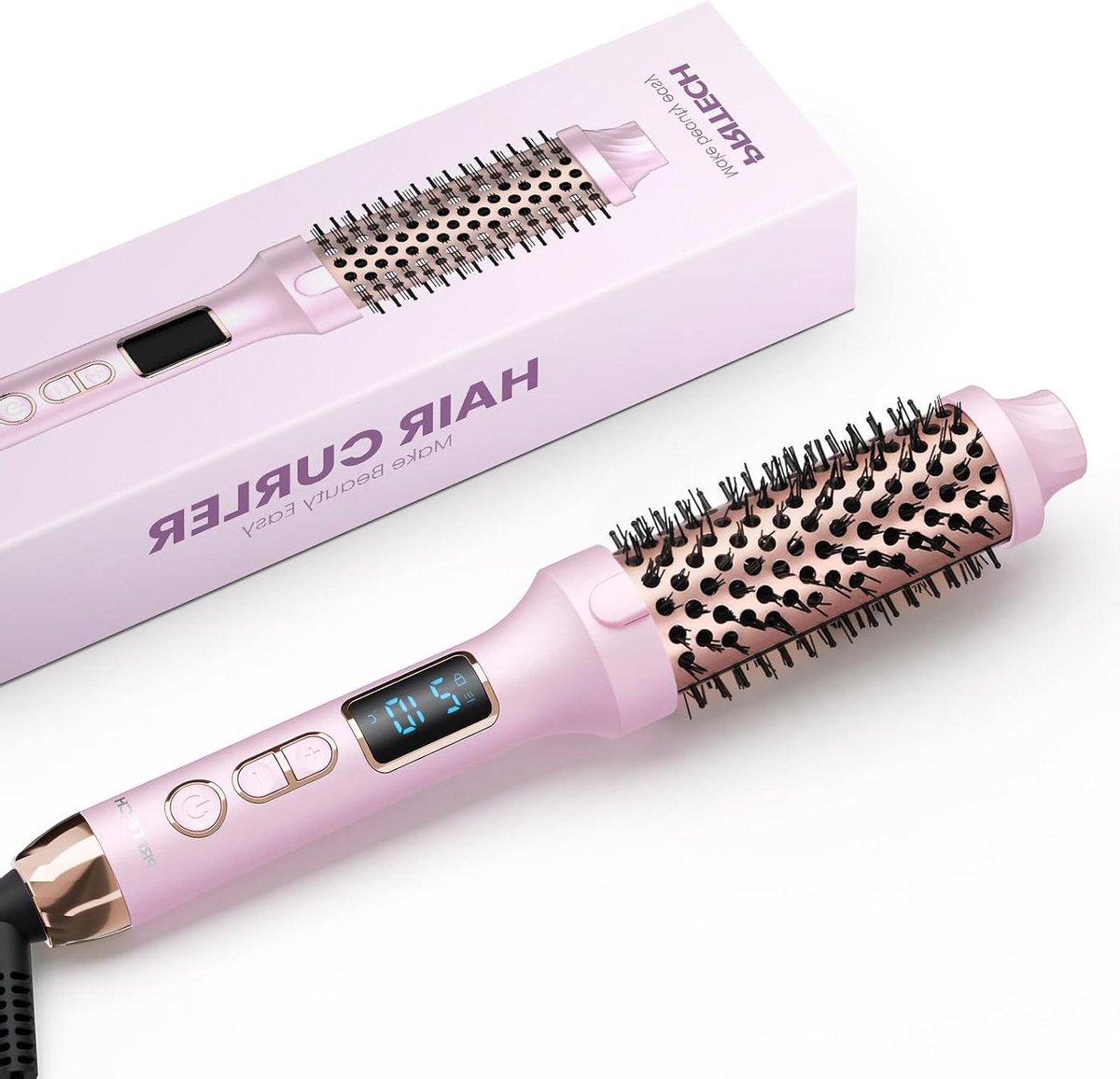 Thermo borstel - Krulborstel stylingtool - Haar stylen - Ionische technologie - 38 mm - Roze