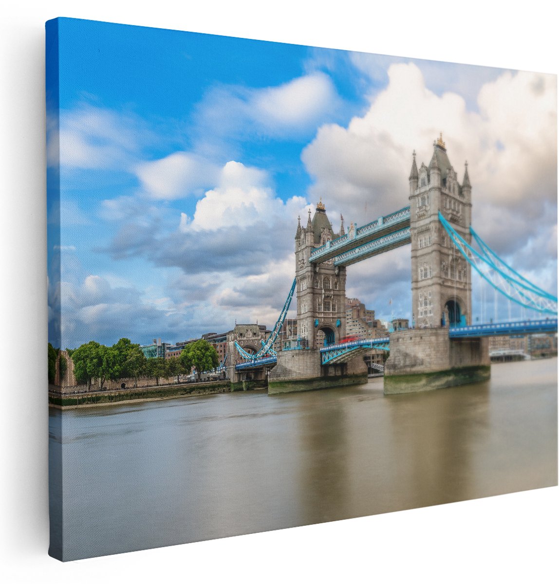 Artaza Canvas Schilderij Tower Bridge in Londen - 160x120 cm - Groot - Wanddecoratie Woonkamer - Schilderijen - Muurdecoratie