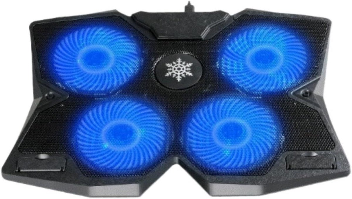 Laptop Koeler - Notebook Cooler - Voorkomt Oververhitting - Vier Ventilatoren - 156 Inch - Zwart