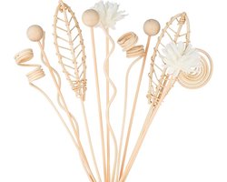 24 Stuks - Losse Geurstokjes - Geurstokjes - Rotan geurstokjes - Natuurlijk rotan en bloemmotieven - Navulling voor diffuser - Aromatherapie navullingen - Geschikt voor thuis, op kantoor, in hotels en spa's