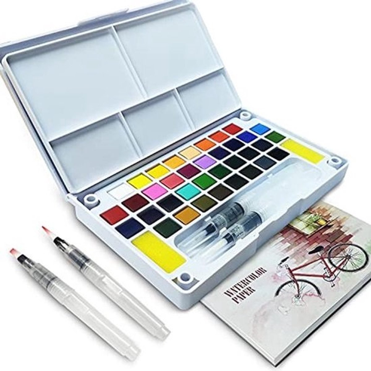 Aquarelverfset 36 kleuren met watertankborstel en aquarelpapier - Perfecte set voor kunstenaars en hobbyschilders