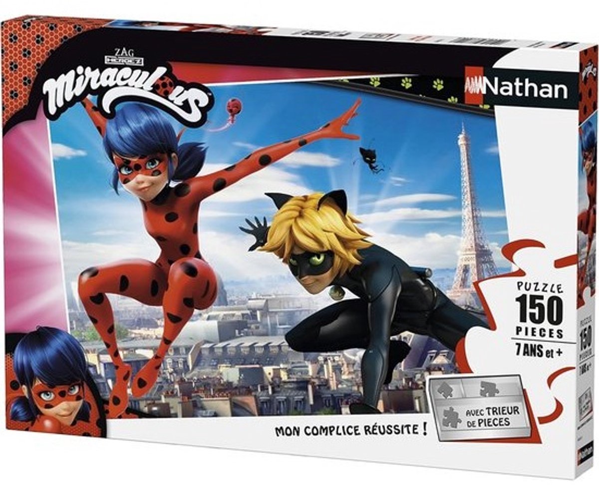 Puzzel 150 stukjes Miraculous Lady Bug met sorteervakken