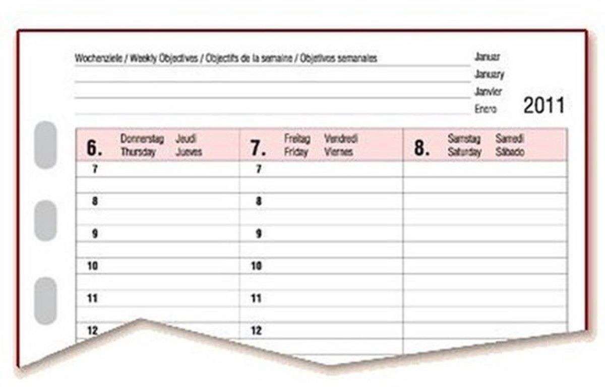A5 Agendavulling Jaarset met Dagplannen voor Professionele Tijdplanning