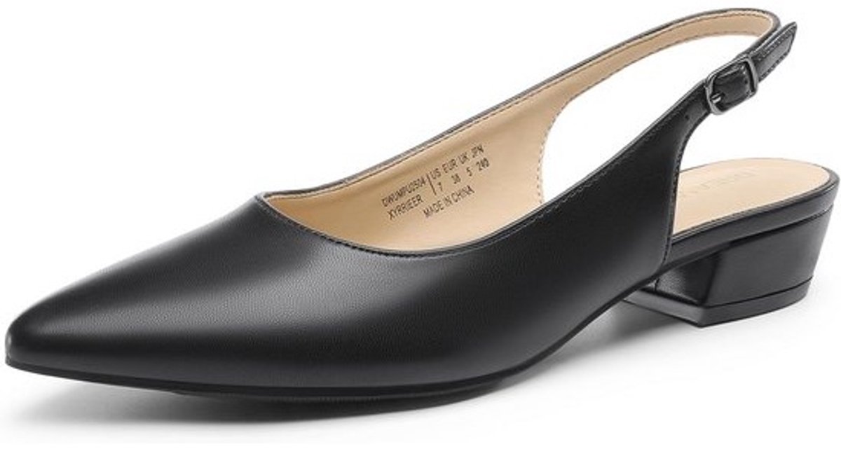 Elegante Slingback Pumps met Lage Blokhak en Puntige Neus voor Dames