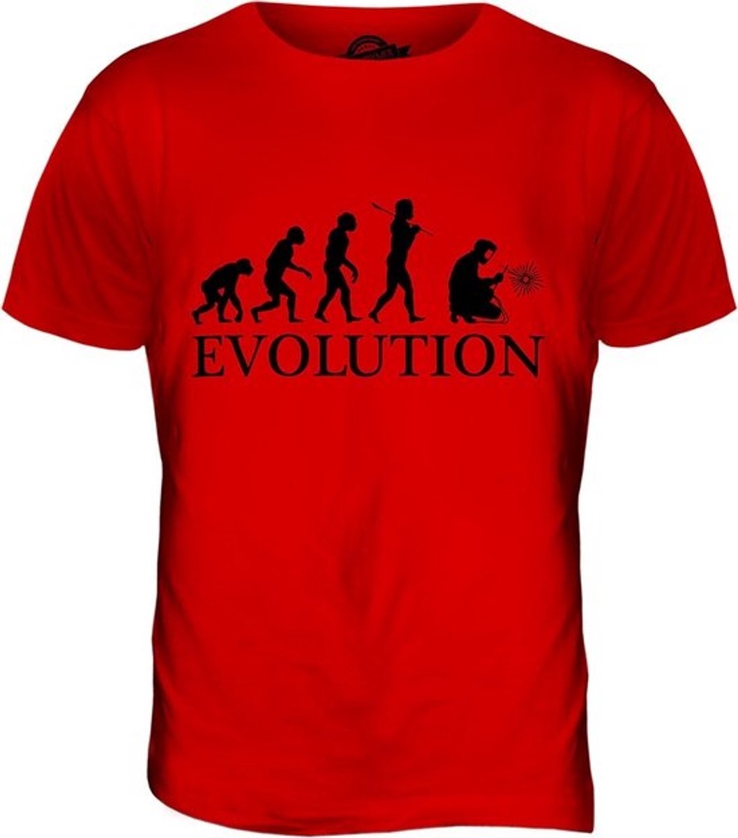 Heren T-shirt Evolutie van de Las-specialist Grafische Print