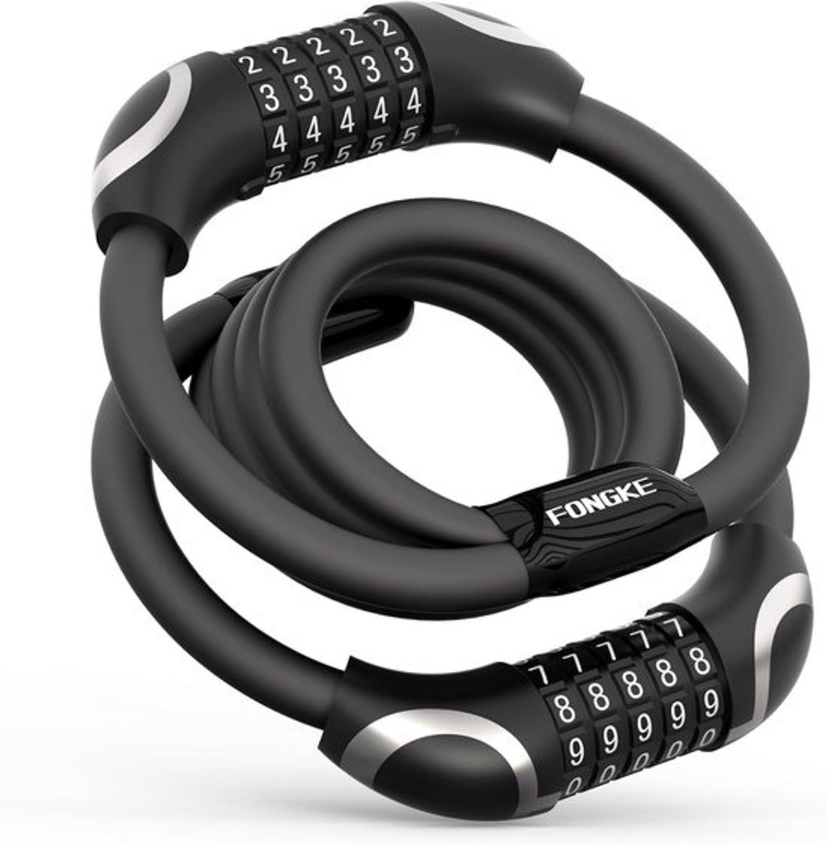 Beveiligingskabel - Hangslot Combinatie - E-step Beveiligen - 5-Cijferige Code - 115cm Lang - Zwart