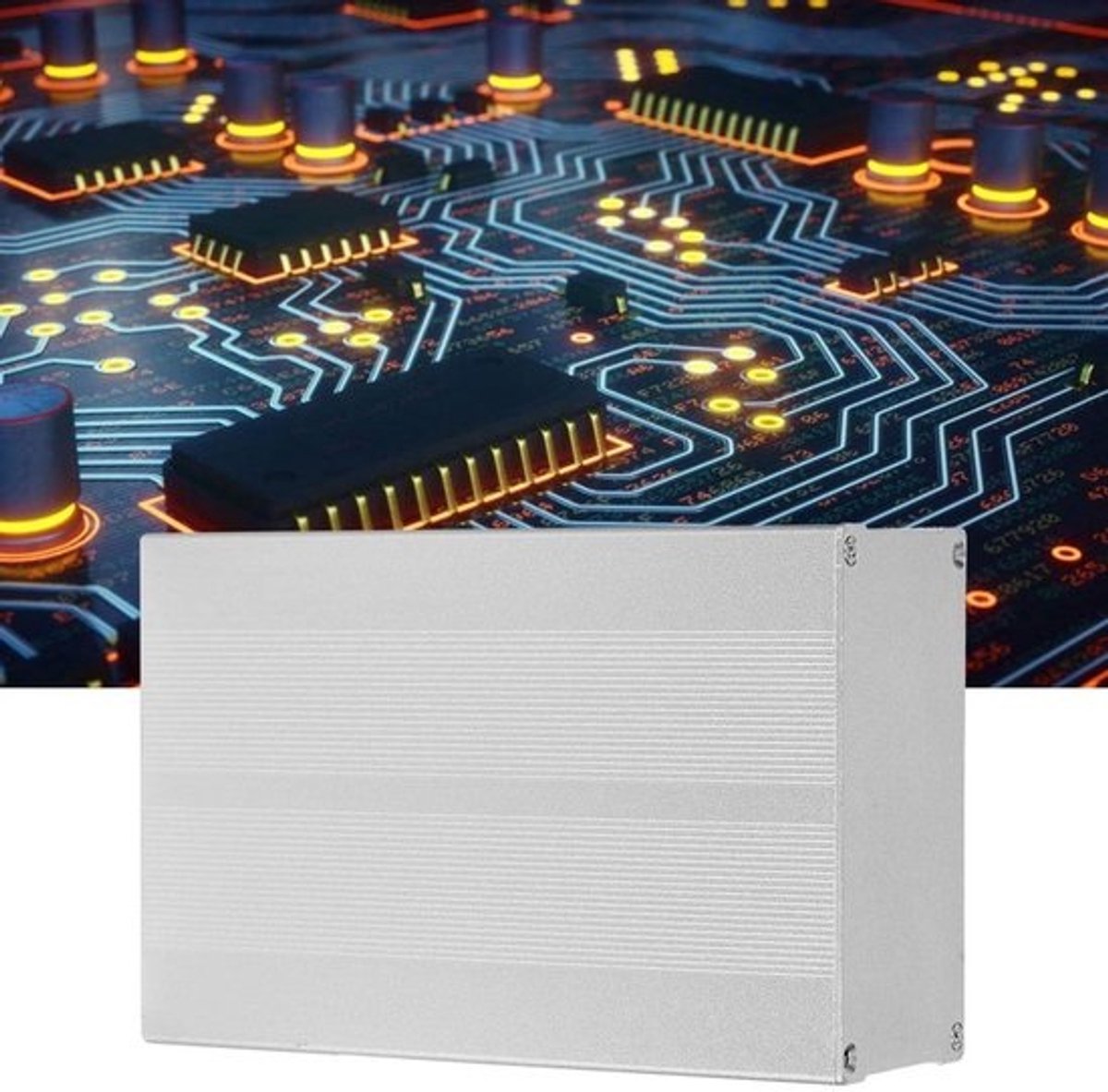 Decoder Behuizing - Elektronica Kast - Project Behuizing - Aluminiumlegering Materiaal - 55x106x160mm - Zand Zilver