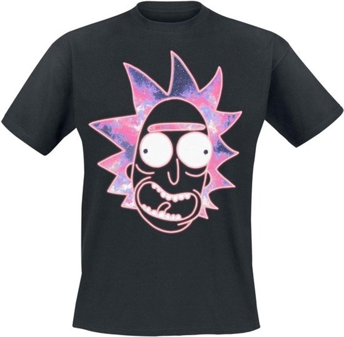 T-shirt Rick and Morty met Neon Personage Opdruk