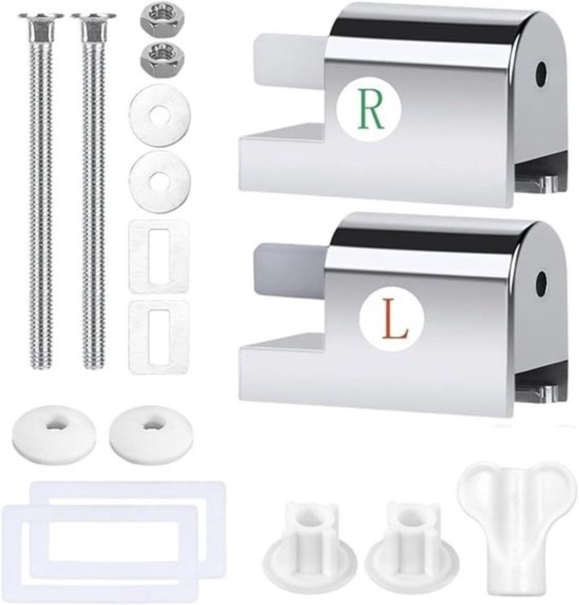 Universele wc-brilbevestiging set van 2 - Softclose scharnieren voor toiletbril