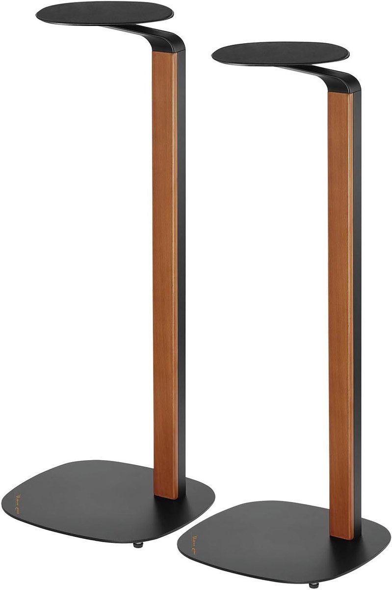 Luidspreker Standaard - Speaker Houder - Muziek Luisteren - Met Vloerbescherming - 78 cm Hoog - Zwart Hout