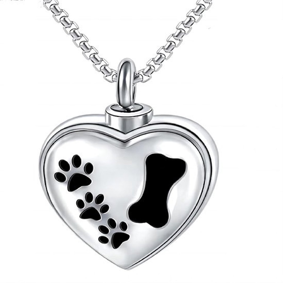 Gepersonaliseerde As Sieraad voor Honden - RVS Urn Ketting voor Haar of As Dieren