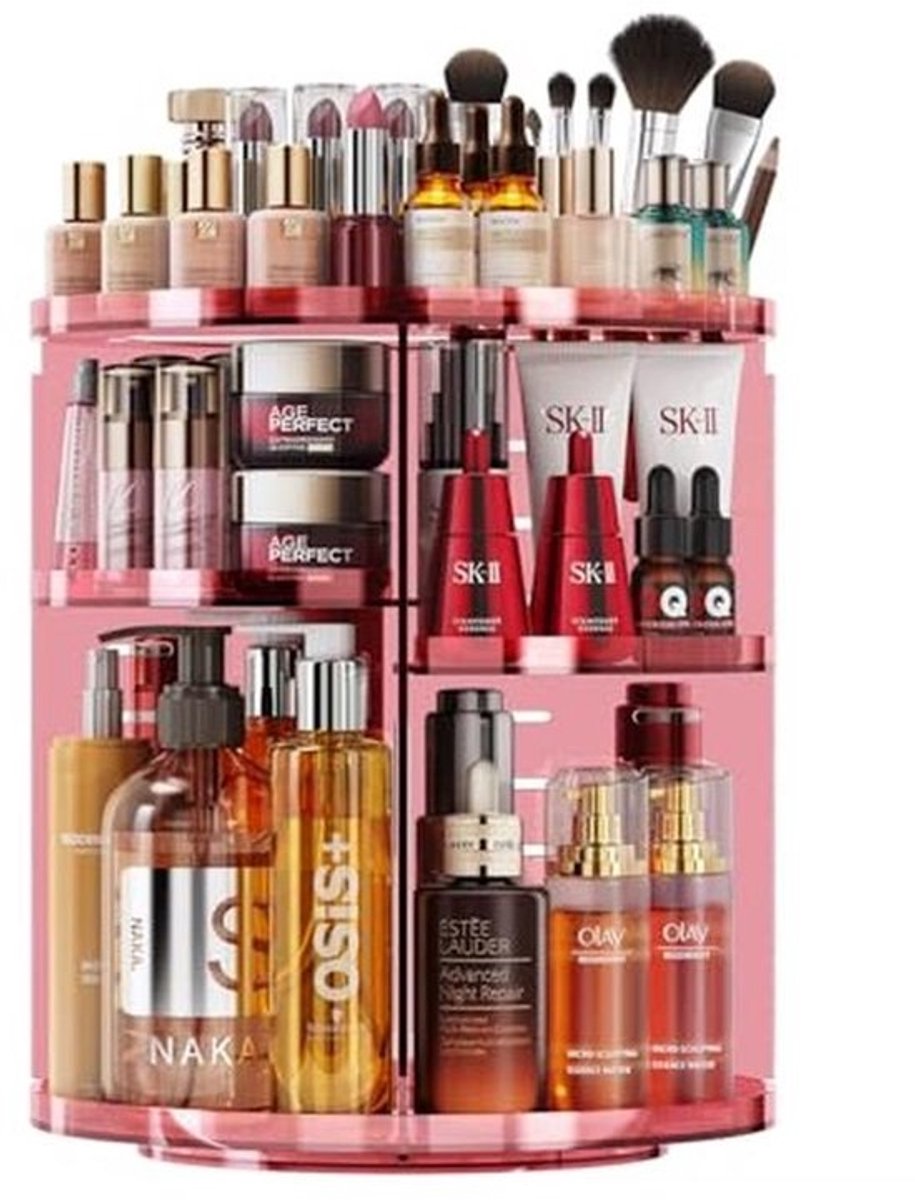 Cosmetische Make-up Organisator met 9 Verstelbare Niveaus en 360° Rotatie