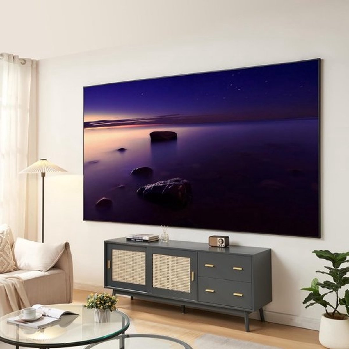 Projectiescherm Wandmontage - Thuisbioscoop Scherm - Film Kijken - ALR Coating - 120 Inch - Grijs
