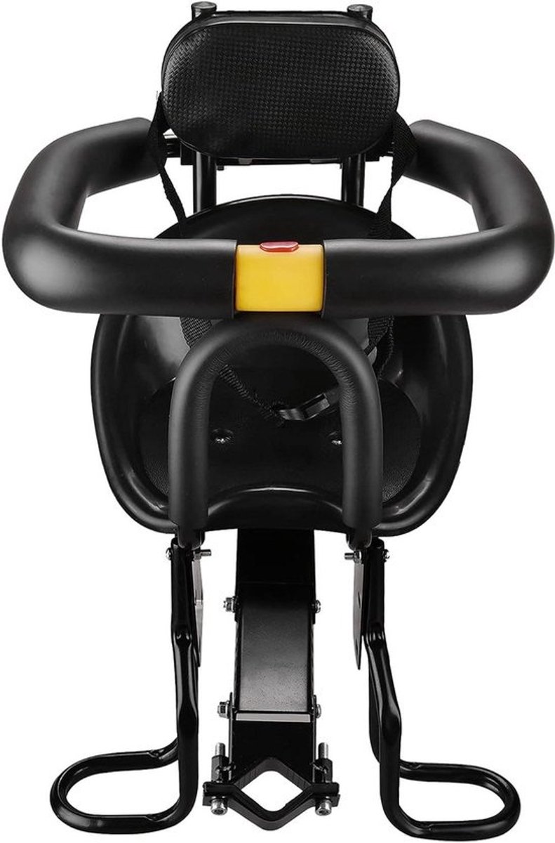 Kinderfietszitje voorzitje voor baby peuter met voetpedalen en rugleuning - Veilig fietsen met kinderen - Geschikt voor MTB en racefietsen