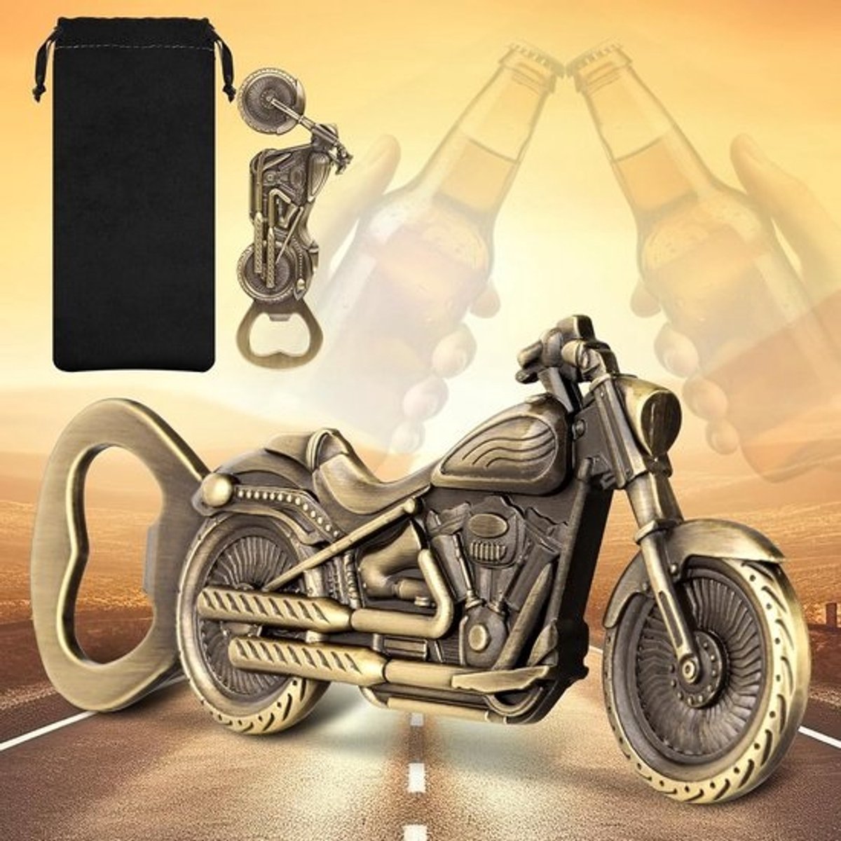 Motorfiets Flesopener Cadeau voor Mannen | Kwalitatieve Bieropener voor Vaderdag & Verjaardag