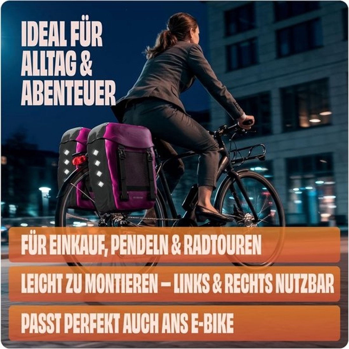 Waterdichte Fietsbagage Tas Achter - Fietsmand Fietsmand Waterdicht voor Bagagedrager - Roze