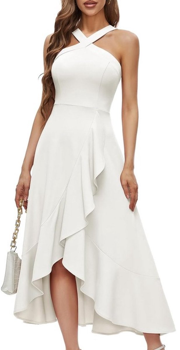Elegant Halter Maxi Jurk voor Dames - Geschikt voor Galabal, Bruiloft en Feest