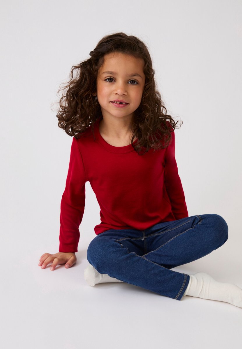 Damart - T-shirt met lange mouwen mix van Thermolactyl Sensitive - Kinderen - Rood - 6 JAAR