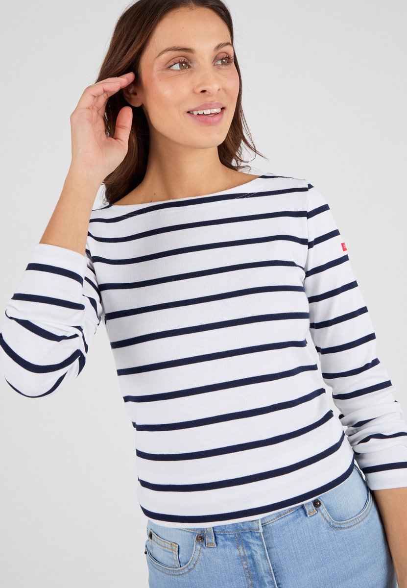 Damart - Thermolactyl marinière, warmtegraad Medium 3 - Dames - Blauw - S