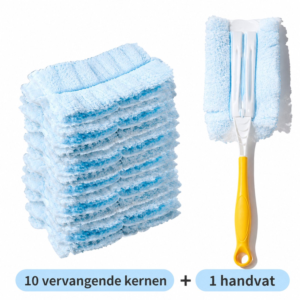 Plumeau met navullingen - Gele handgreep - 11-delig
