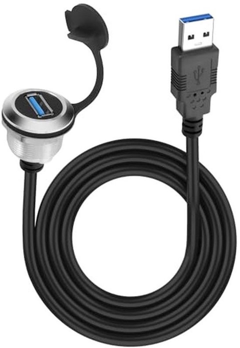 USB 3.0 Paneelmontage Verlengkabel - 5 Gbps Type-A Aansluiting voor Gegevensoverdracht en Opladen - 1 m
