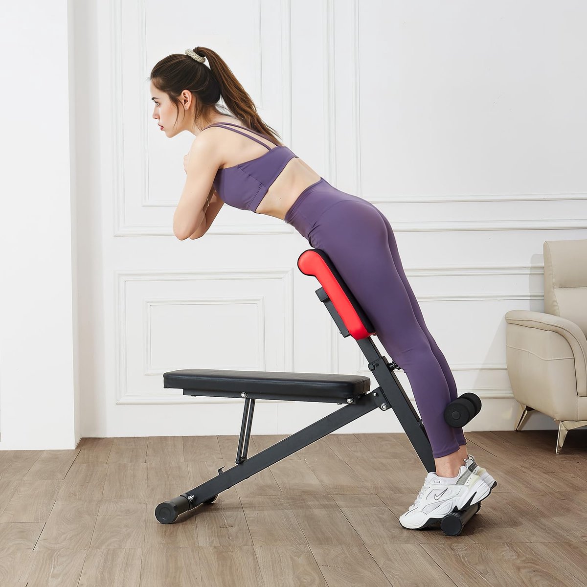 VEVOR Multifunctionele halterbank voor full-body training, hyperextension bank met Romeinse stoel, verstelbare en - ShopVlot