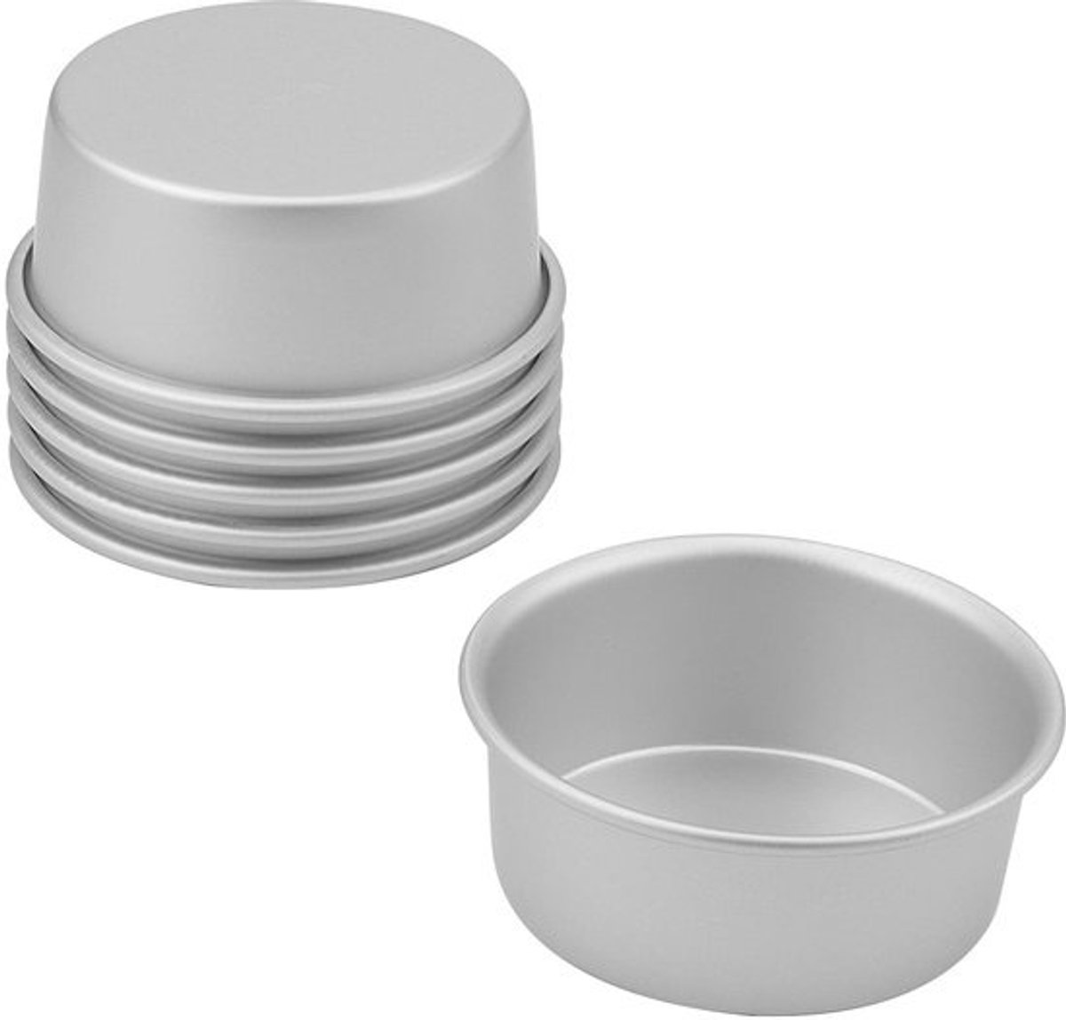 Dailygoods- Bakvorm 6 Stuks 4 Inch - Diepe Ronde Cakevorm - Aluminium Taartpan - Gemakkelijk Schoonmaken - Voor Verjaardag/Bruiloft - Taartvorm