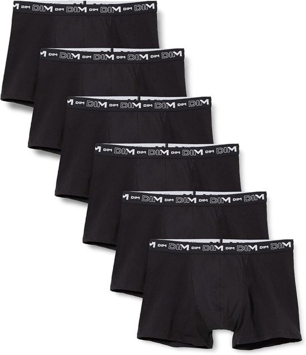 Ademende Boxershorts voor Heren van Katoen - Stretch, Optimale Grip, 6 Stuks, Zwart, 3XL